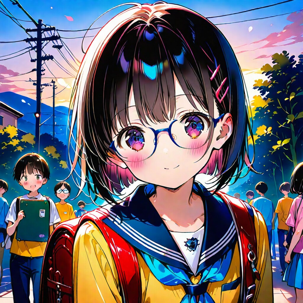下校途中の小学生