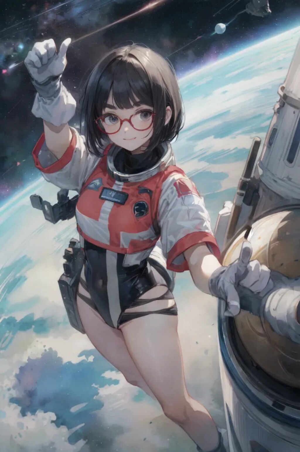 ぐっとトップなコスをしているメガネさん