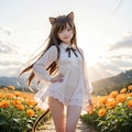 花畑に猫ちゃん 2枚目