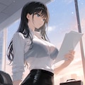 冬、書類に目を通す葵さん(PixAI版リメイク) 6枚目