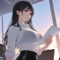 冬、書類に目を通す葵さん(PixAI版リメイク) 8枚目