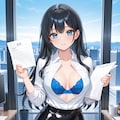 冬、書類に目を通す葵さん(PixAI版リメイク) 4枚目