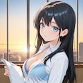 冬、書類に目を通す葵さん(PixAI版リメイク) 3枚目