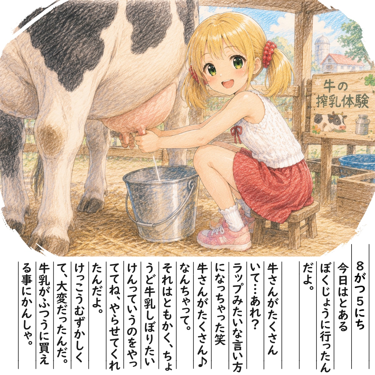 【絵日記】おちちしぼりたいけんです | の人気AIイラスト・グラビア