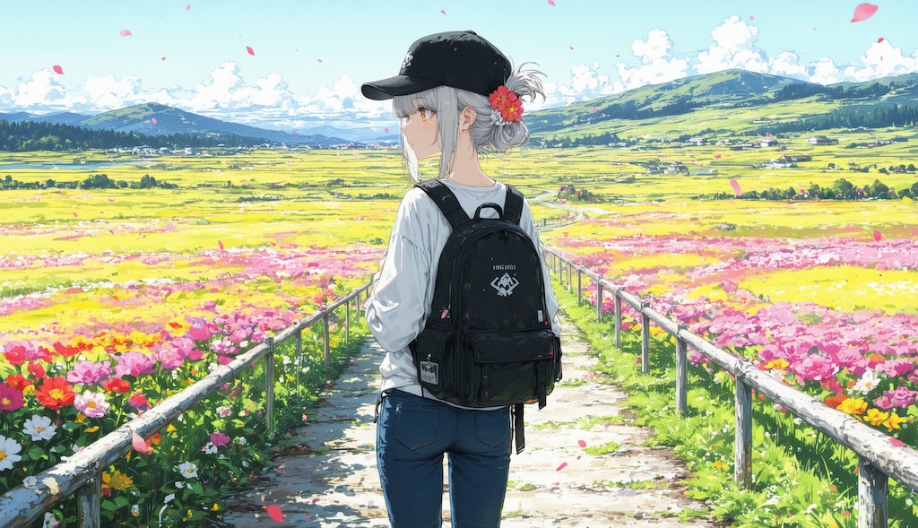 看板娘　hiking