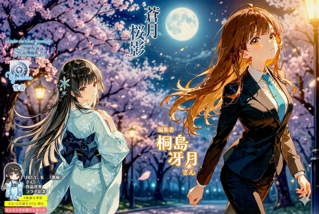 【誕生日FAお礼】蒼月桜影 -そうげつおうえい- (for HD,Y、K　（黒猫）さん)