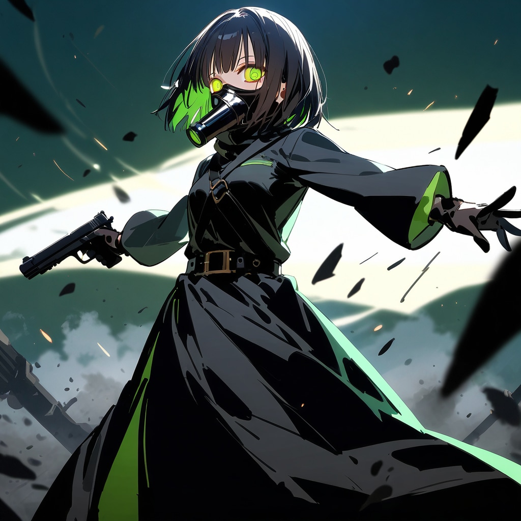 独特なマスクを付けて戦う少女 | の人気AIイラスト・グラビア