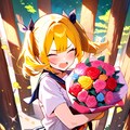 黄色髪ちゃんからの花束 2枚目