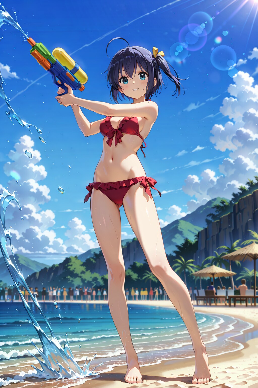 水遊びする六花ちゃん