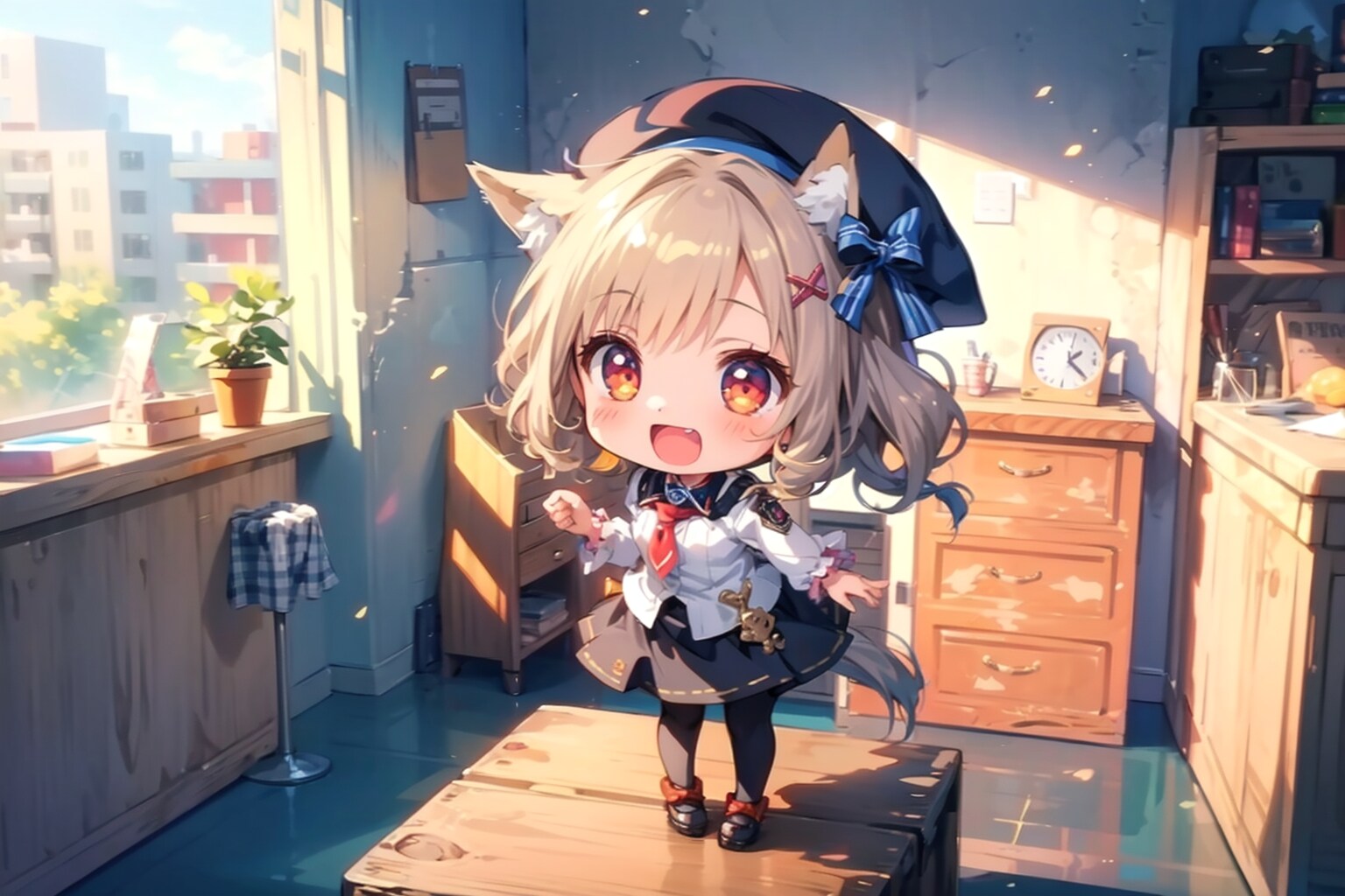 時計が、たぶん昼頃。 | の人気AIイラスト・グラビア