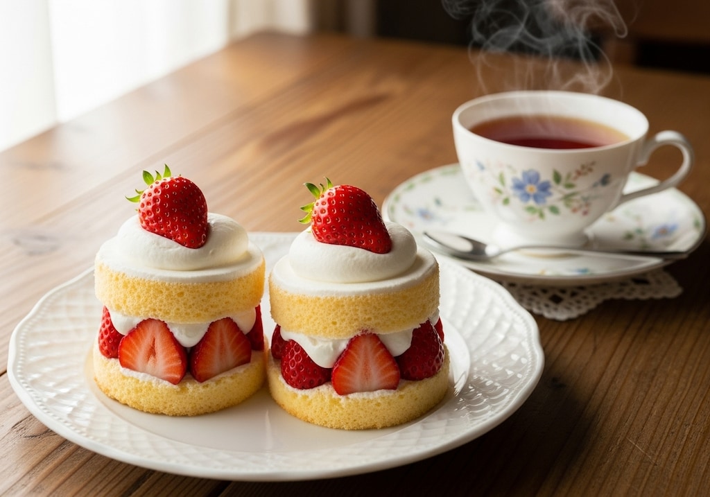 デザートの贅沢苺ケーキ