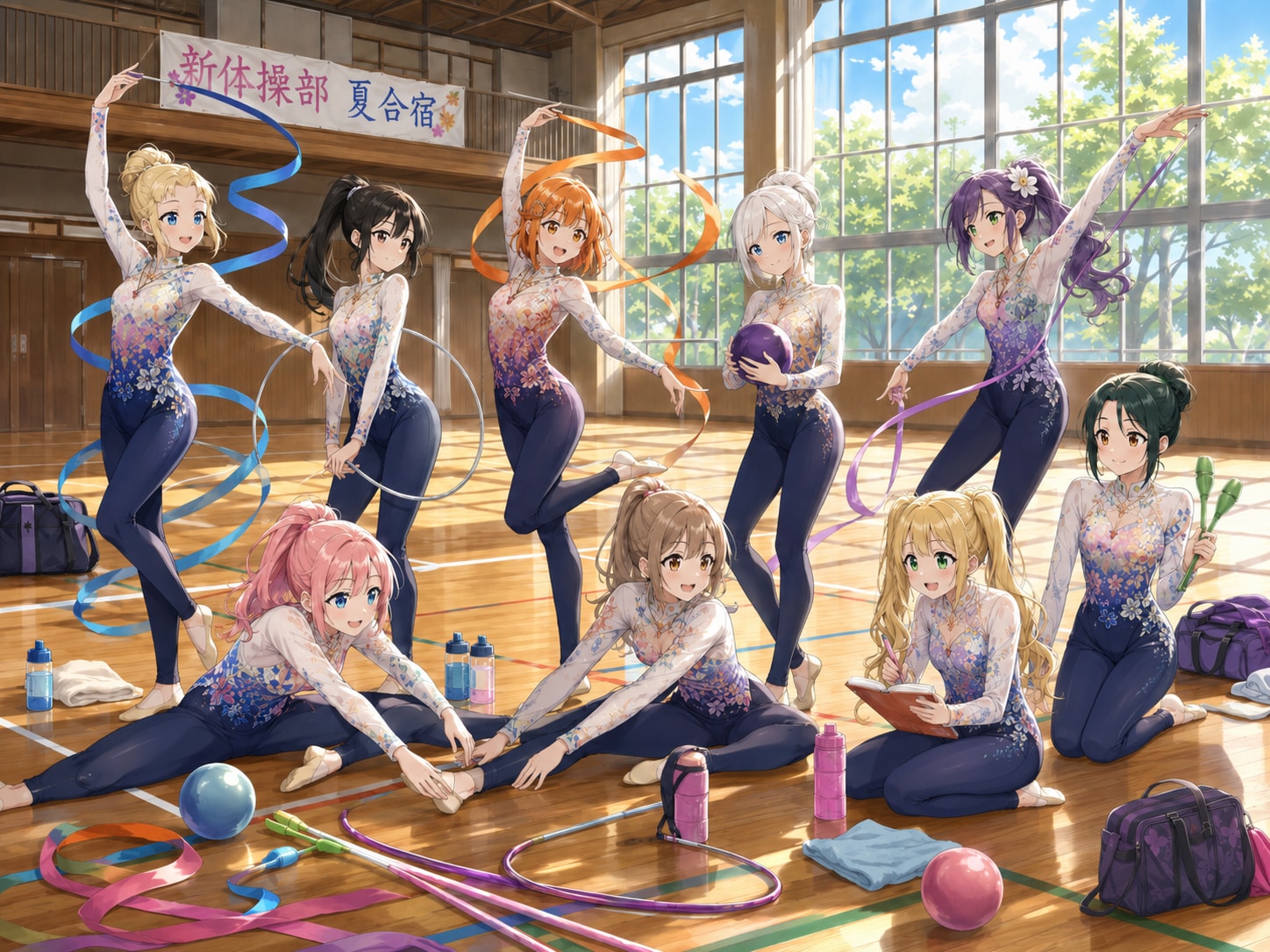 陽光きらめく、新体操部の夏合宿