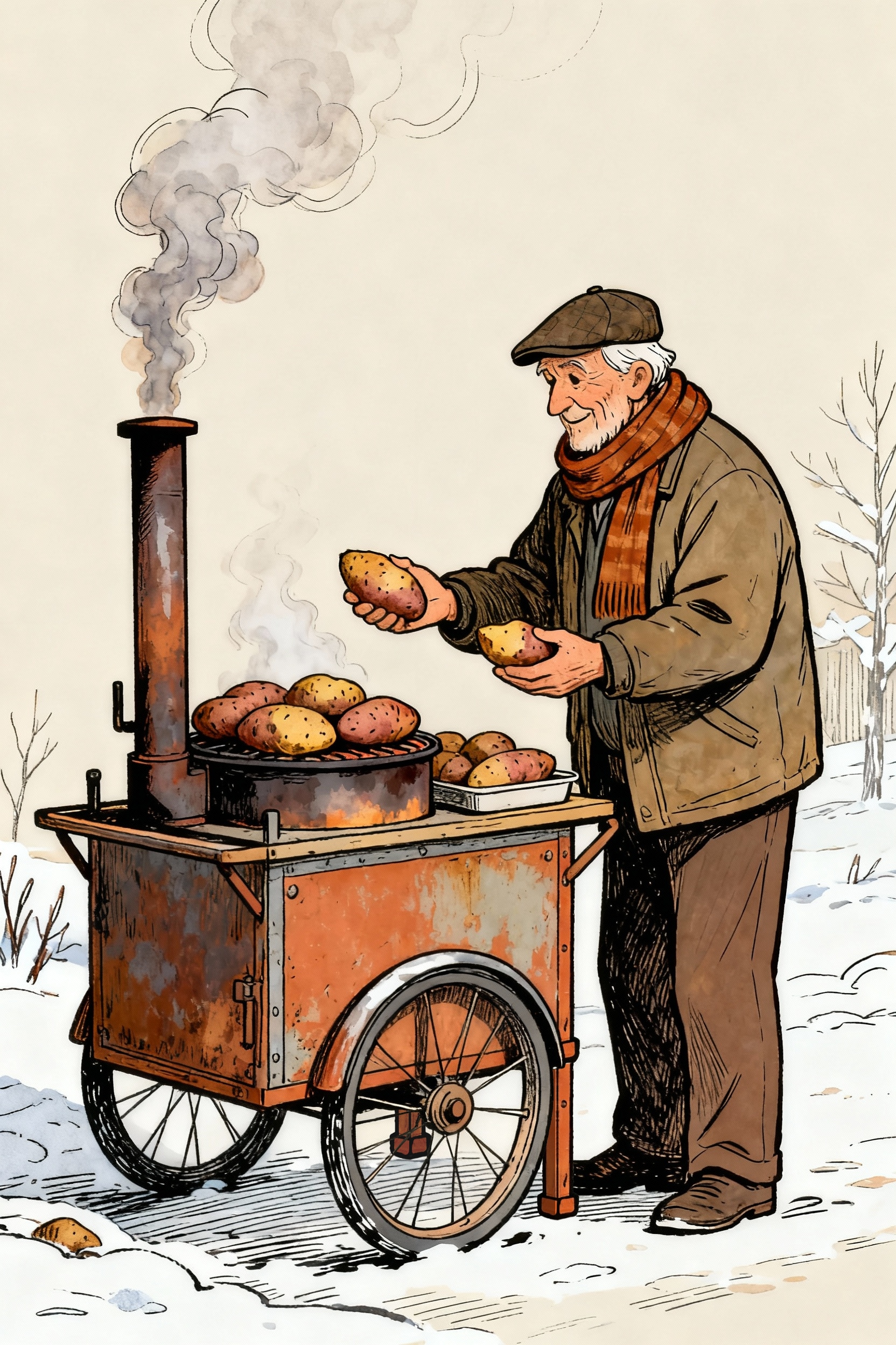 焼き芋屋さんのイラスト | の人気AIイラスト・グラビア