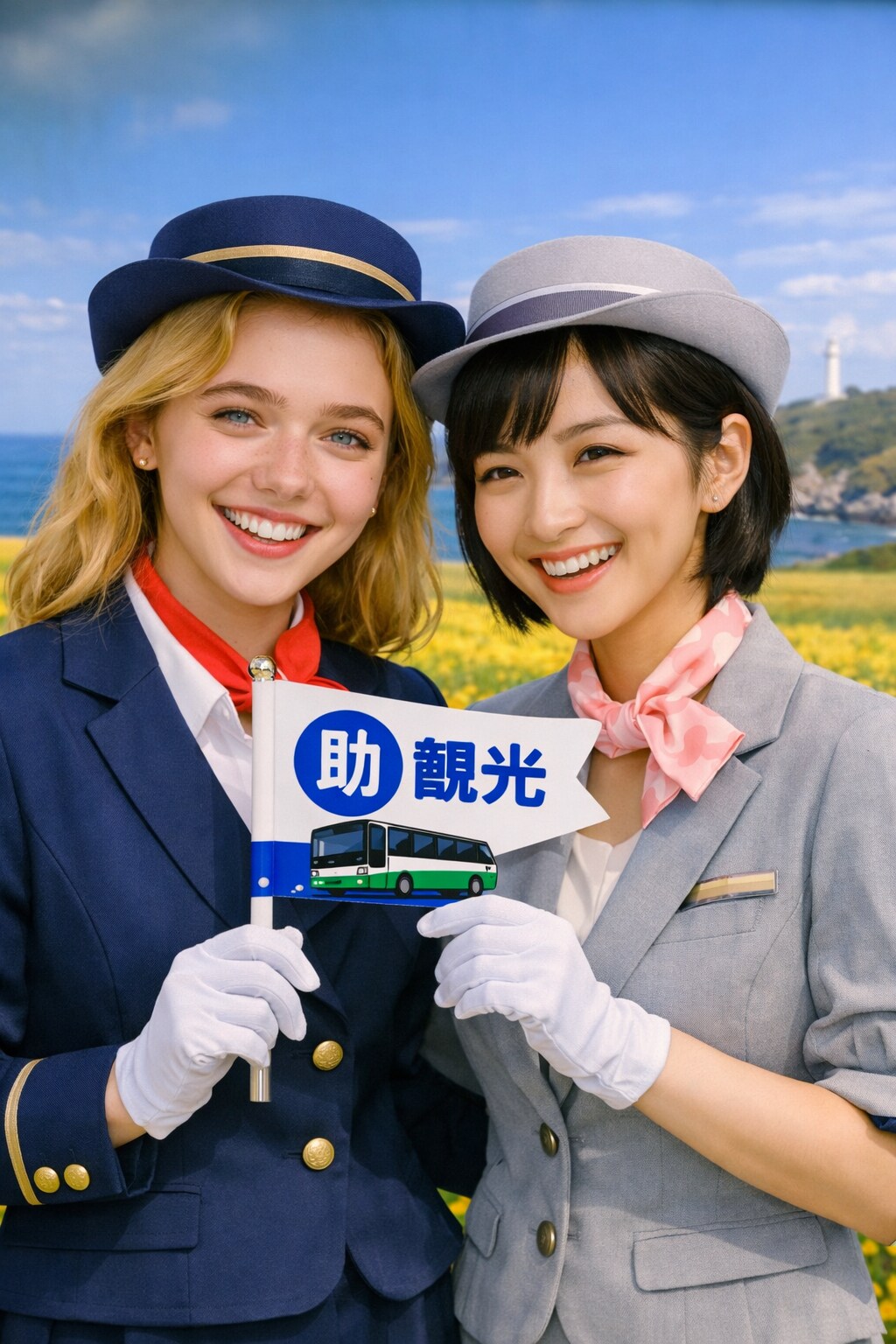 チャーミー＆結衣ちゃん⭐バスガイドになって、皆さまをご案内⭐