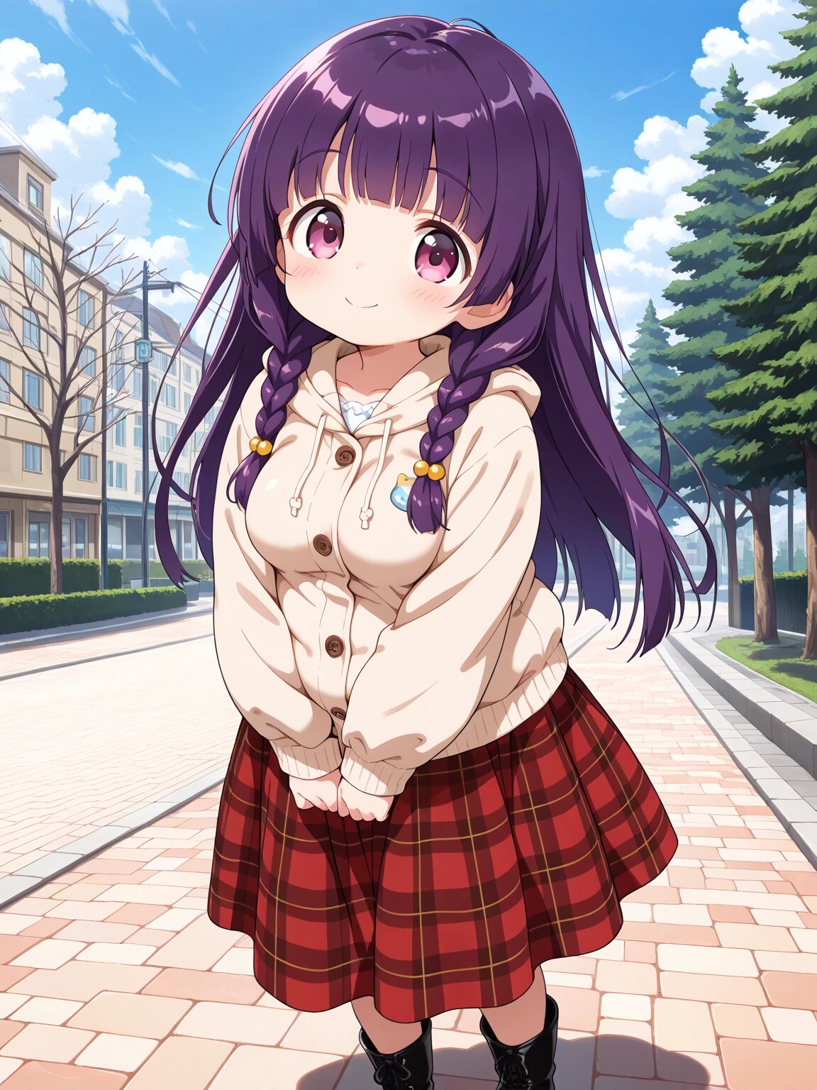 冬コーデのゆうこちゃん