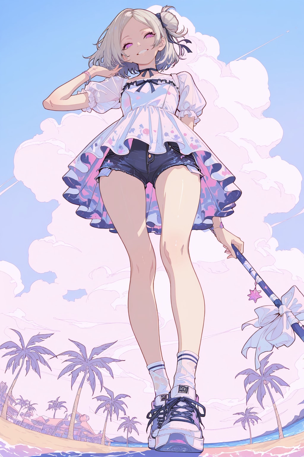 (i2i)ミニドレスとデニムパンツ