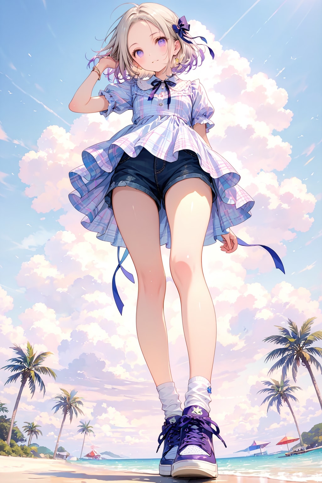 (i2i)ミニドレスとデニムパンツ