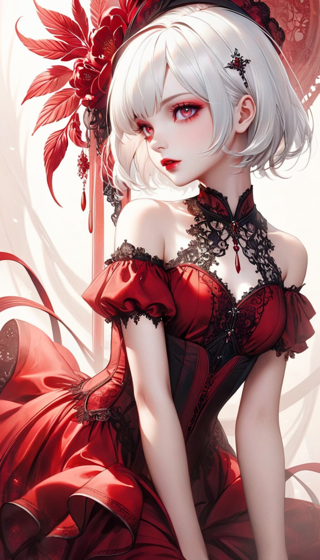 赤いドレスの少女