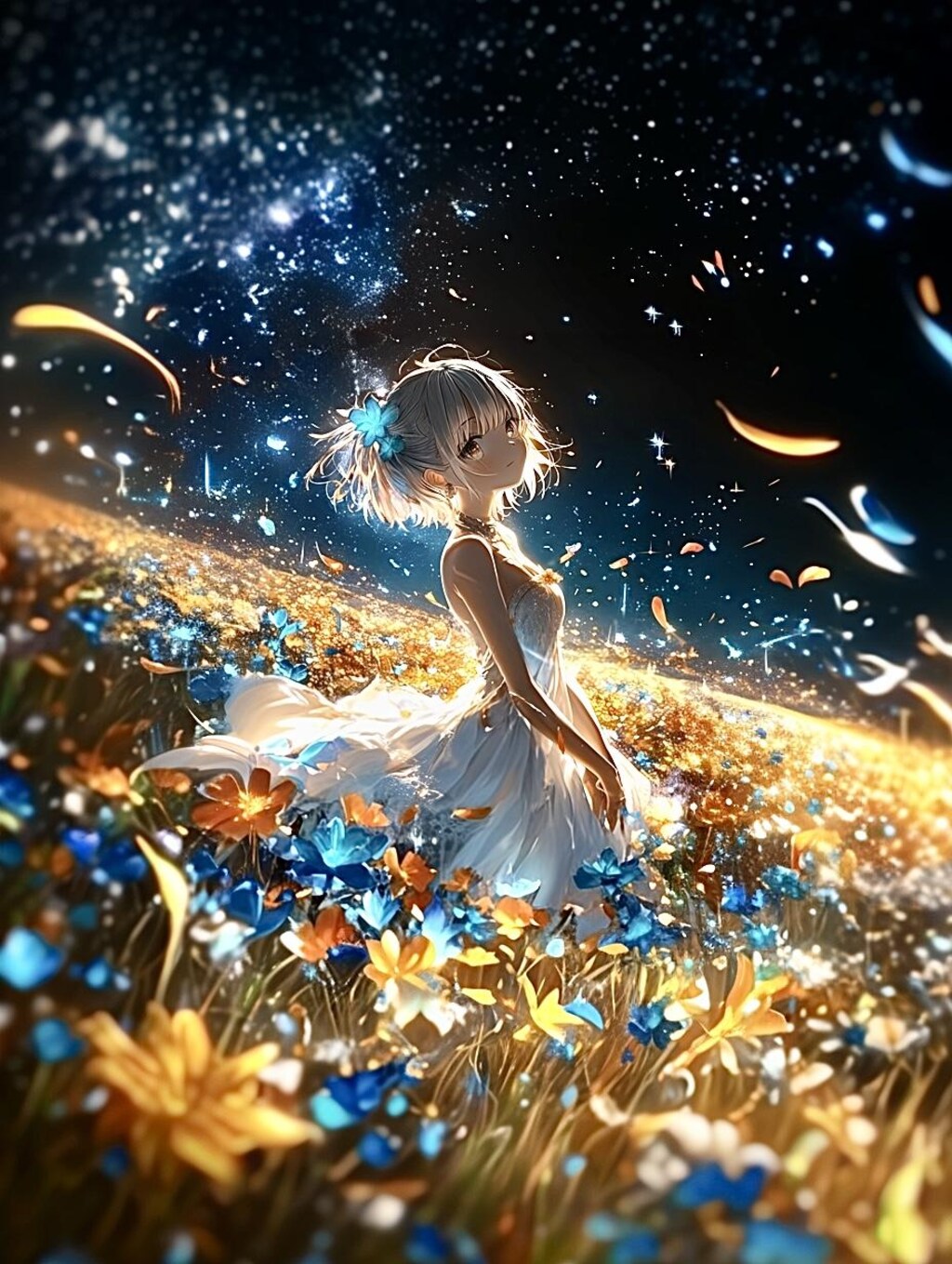 星降る夜に、花の海で🐾