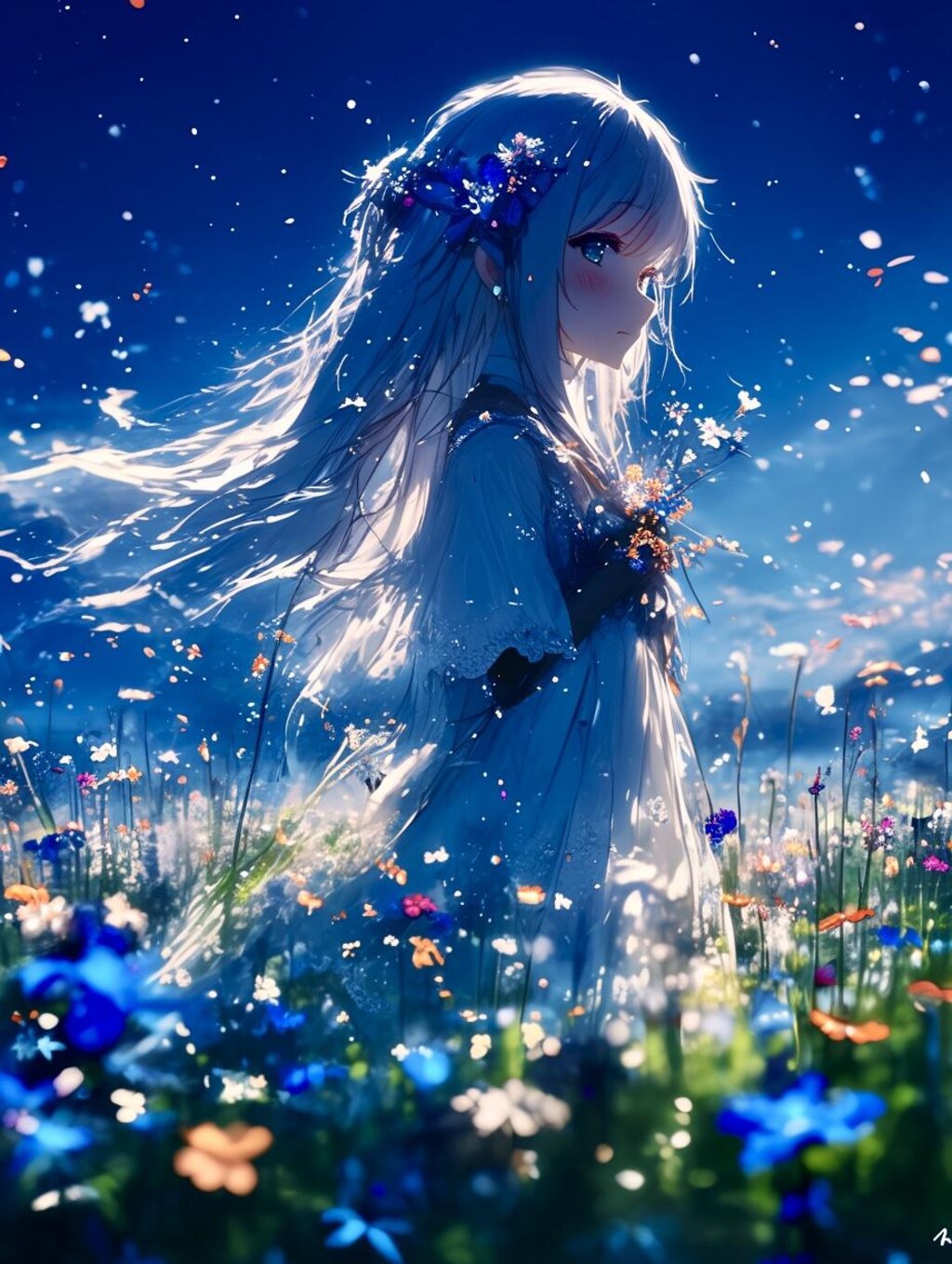 星降る夜に、花の海で🐾