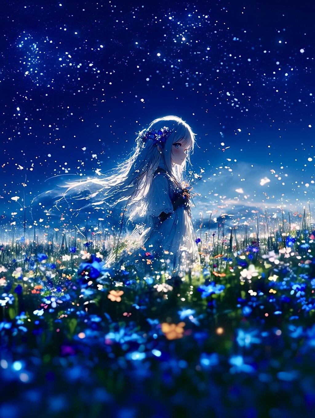 星降る夜に、花の海で🐾