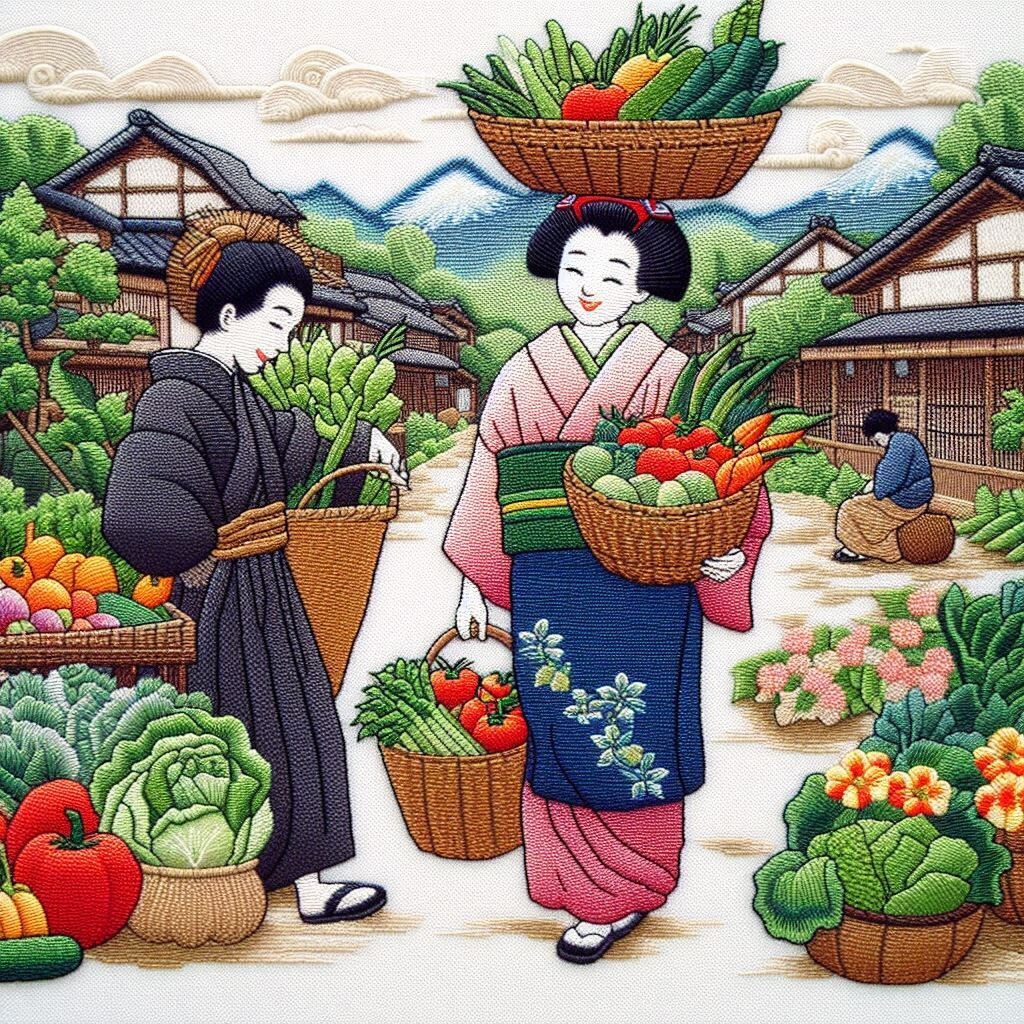 昔の野菜売り歩き、いろいろ