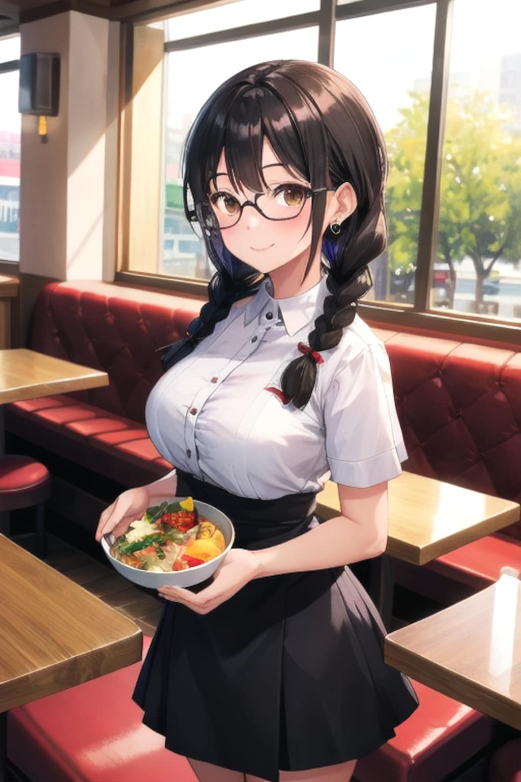 三つ編みウェイトレス