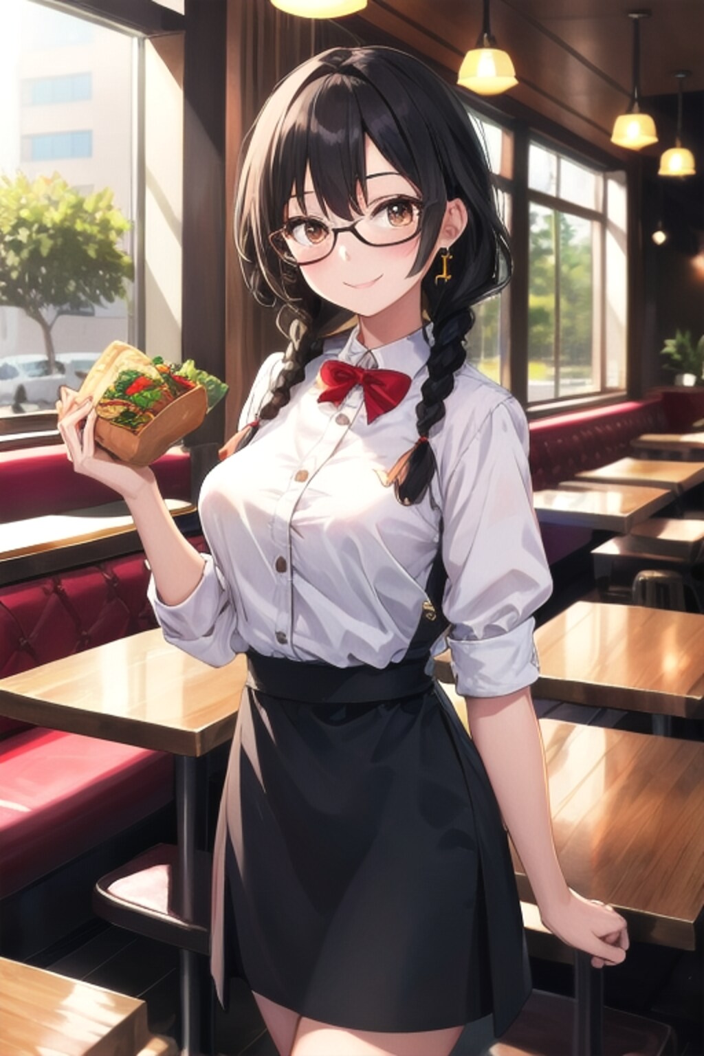 三つ編みウェイトレス