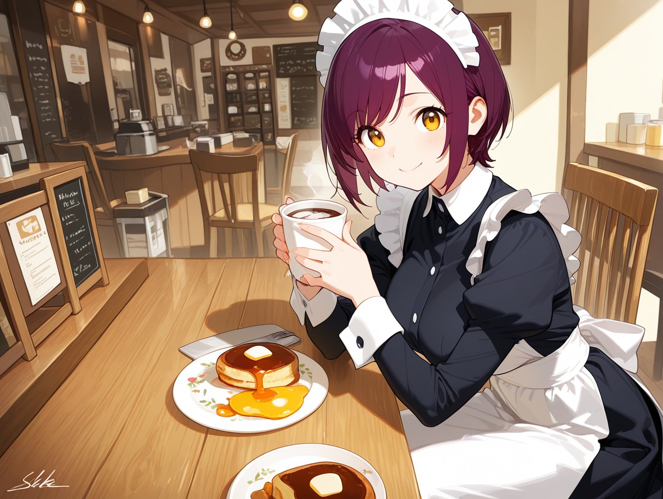 おはようございます（挨拶メイドの芽衣ちゃん） | の人気AIイラスト・グラビア