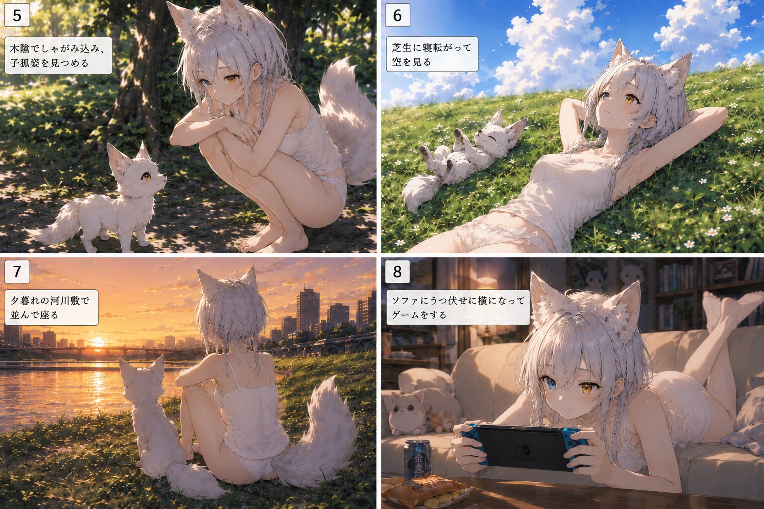 ウチのオリジナル　白狐ちゃん（名前はまだない）の1日　３