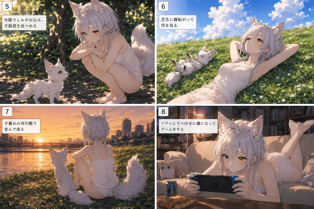 ウチのオリジナル　白狐ちゃん（名前はまだない）の1日　３