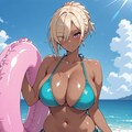 出張先の海ではしゃぐレイナさん 4枚目
