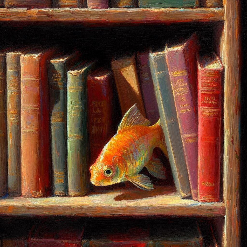Fish in bookcase (1)
