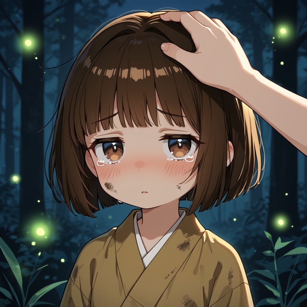 頭を撫でられるタヌキちゃん | の人気AIイラスト・グラビア