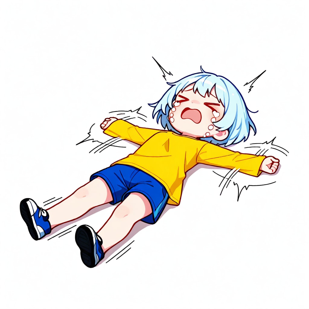 駄々っ子の青髪ちゃん