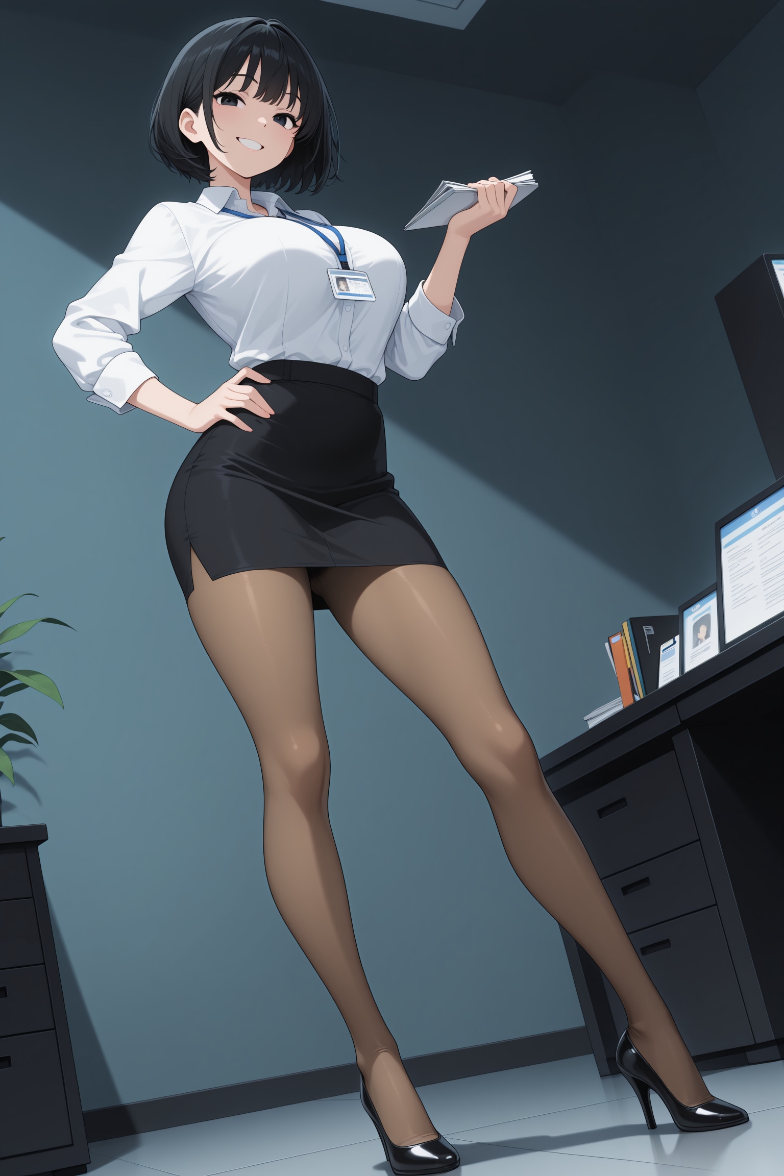 黒髪ショートのOL
