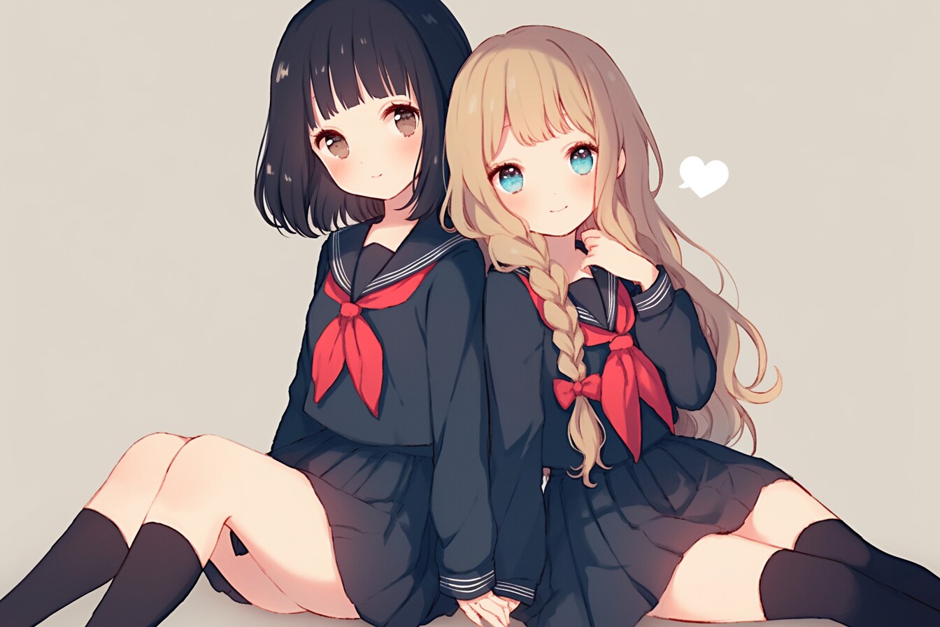 二人のJK22 | の人気AIイラスト・グラビア