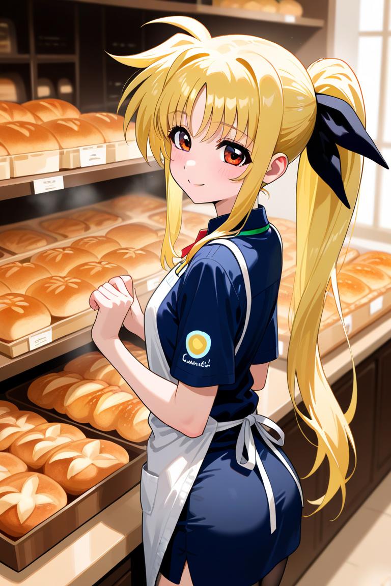 パン屋さんでアルバイトフェイトちゃん
