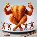 【謎画像】鶏の唐揚げとバックダンサーの唐揚げ 2枚目