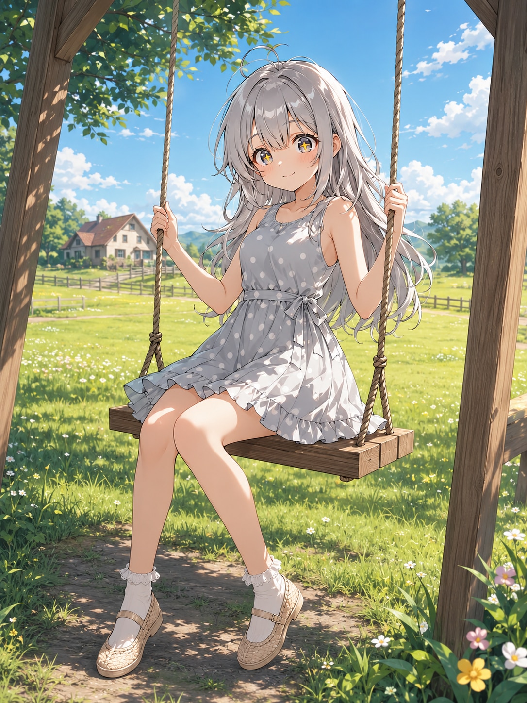 牧場のブランコ | の人気AIイラスト・グラビア