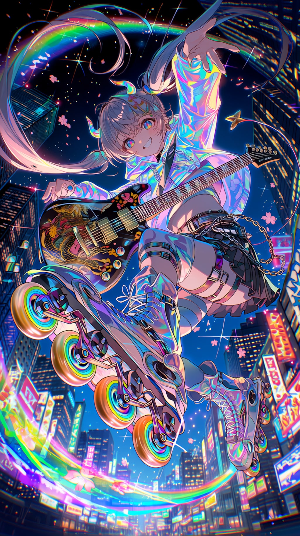 🌈 Neon Oni Rock Rider  「ネオン鬼、夜を滑る」