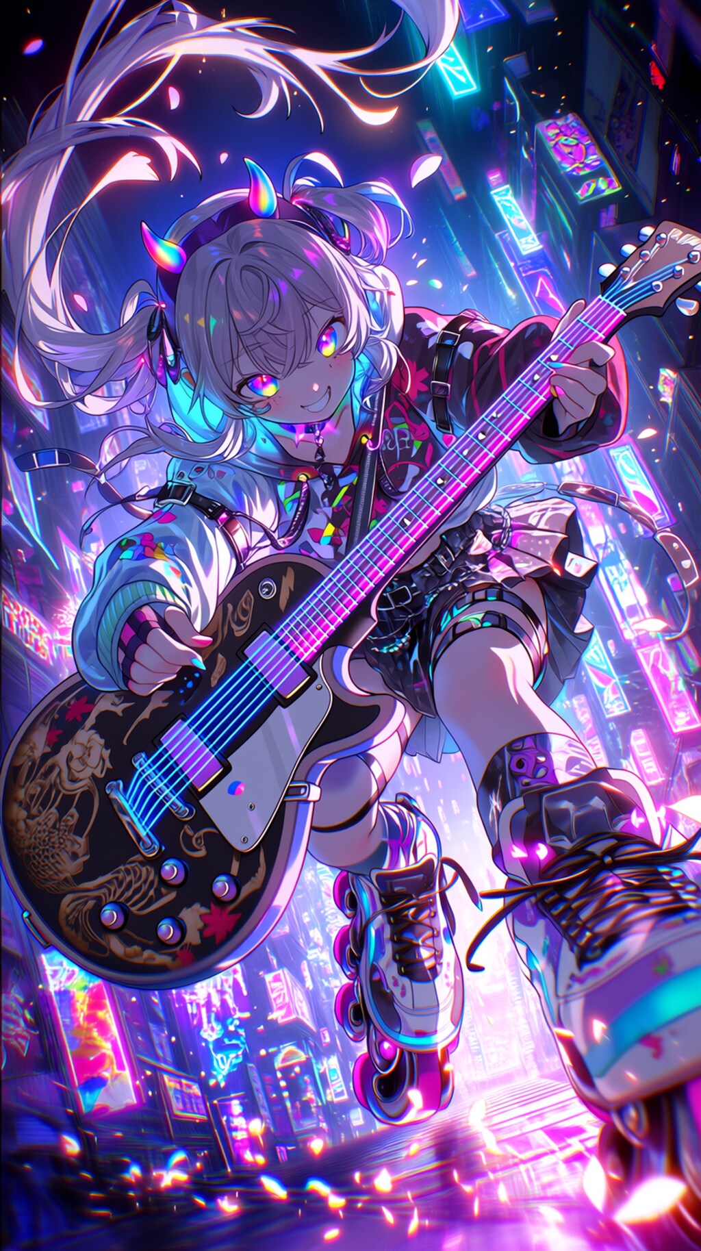 🌈 Neon Oni Rock Rider  「ネオン鬼、夜を滑る」