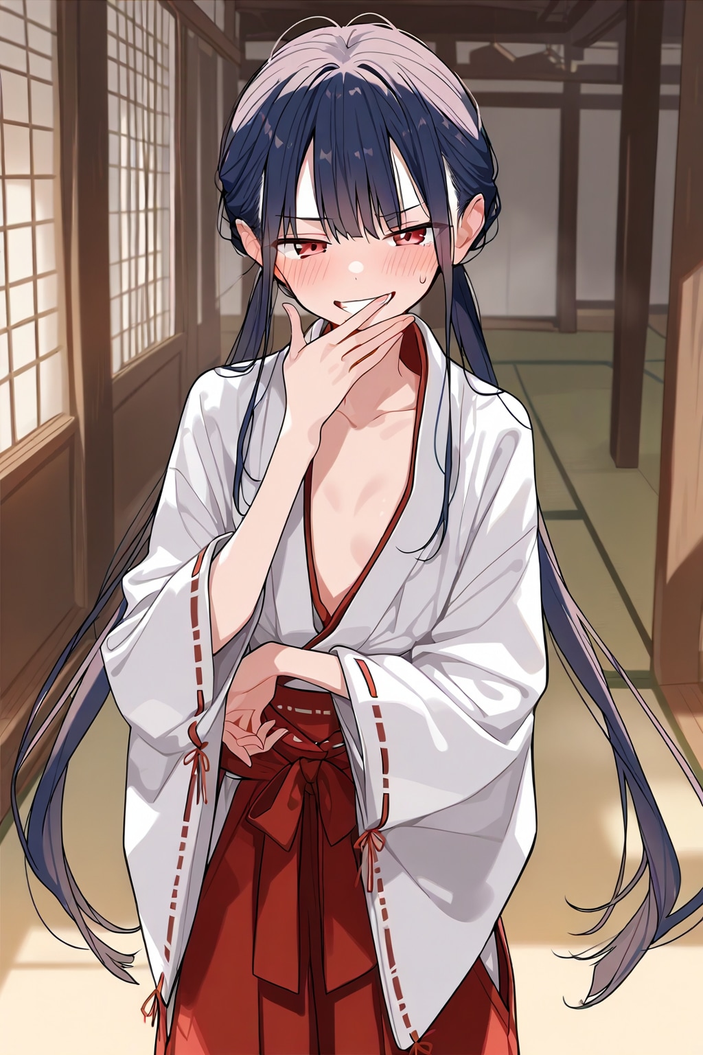 着替え中っすよ！！まったく…謝ってくださいっす！…へ〜なんでもするっすか？じゃあ我慢できるっすよね？