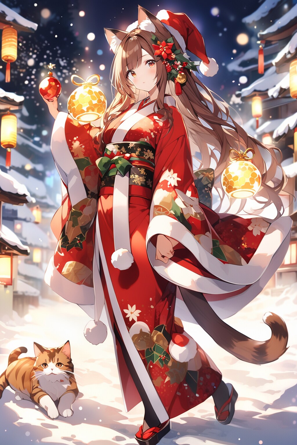 猫耳サンタちゃん | の人気AIイラスト・グラビア