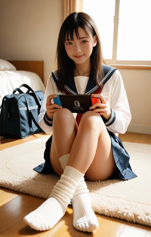 ゲームをする女子