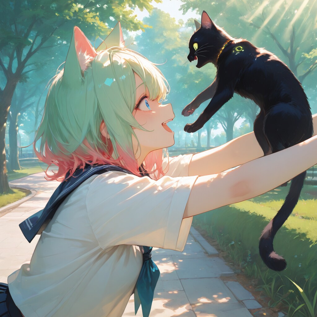 猫娘とでれ助（猫） | の人気AIイラスト・グラビア