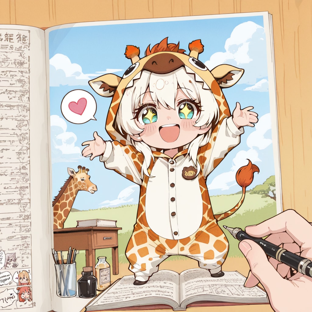 漫画の日のキリン着ぐるみちび子ちゃん