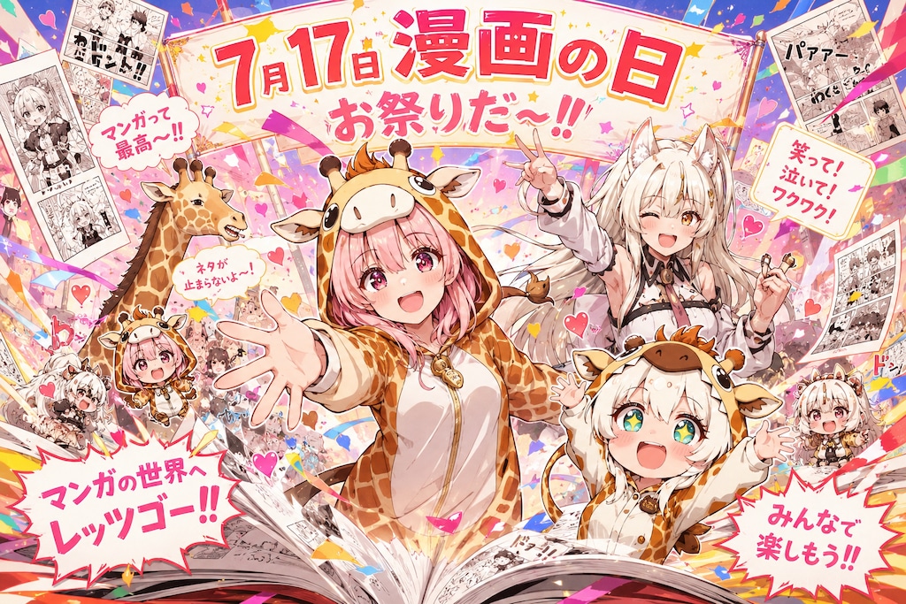 漫画の日のキリン着ぐるみちび子ちゃん