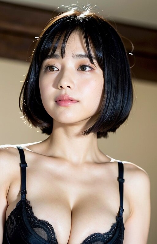 黒髪ボブ子