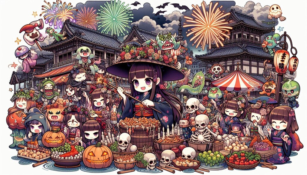 ネクロマンサーちゃんと日本の妖怪！合同夏祭り！♪